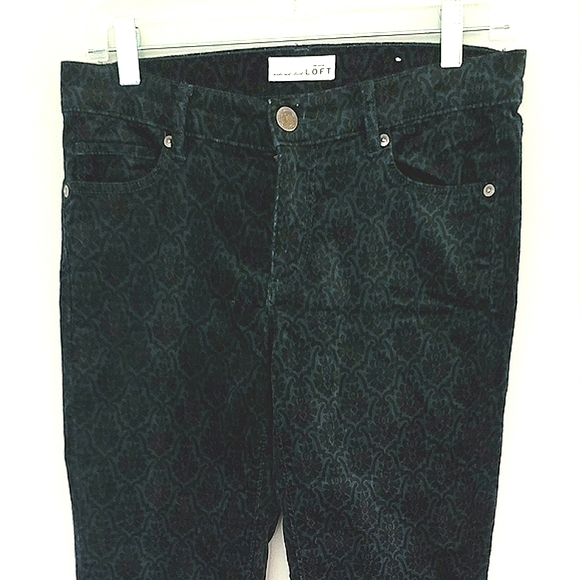 Ann Taylor LOFT Modern Skinny Floral Velvet Pants Size 26 - Picture 1 of 11